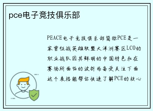 pce电子竞技俱乐部